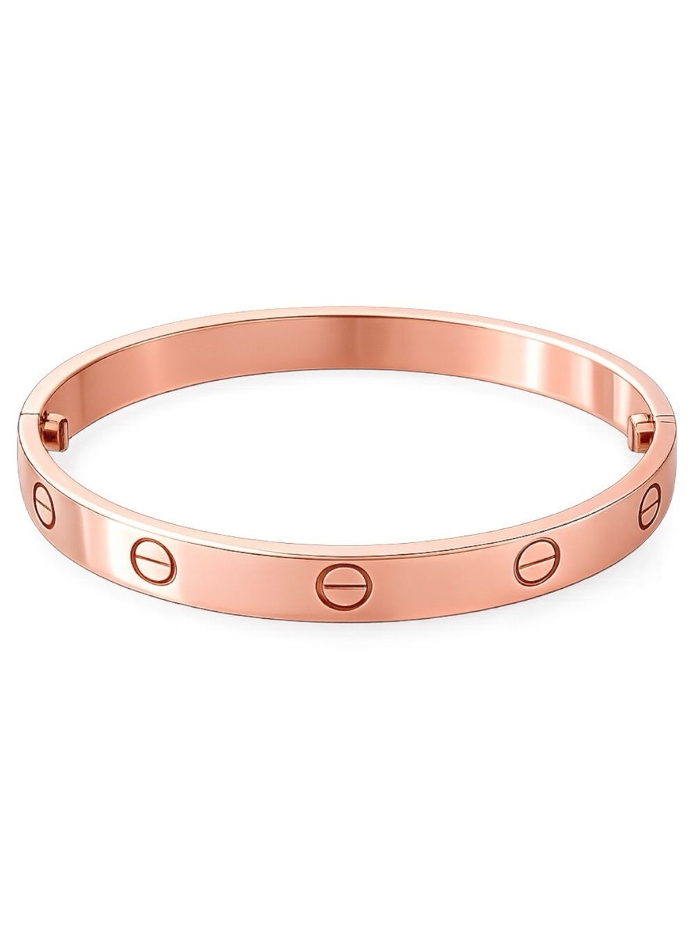 Rose Gold Bangle Bracelet Without Stones Stainless Steel Gold Plated